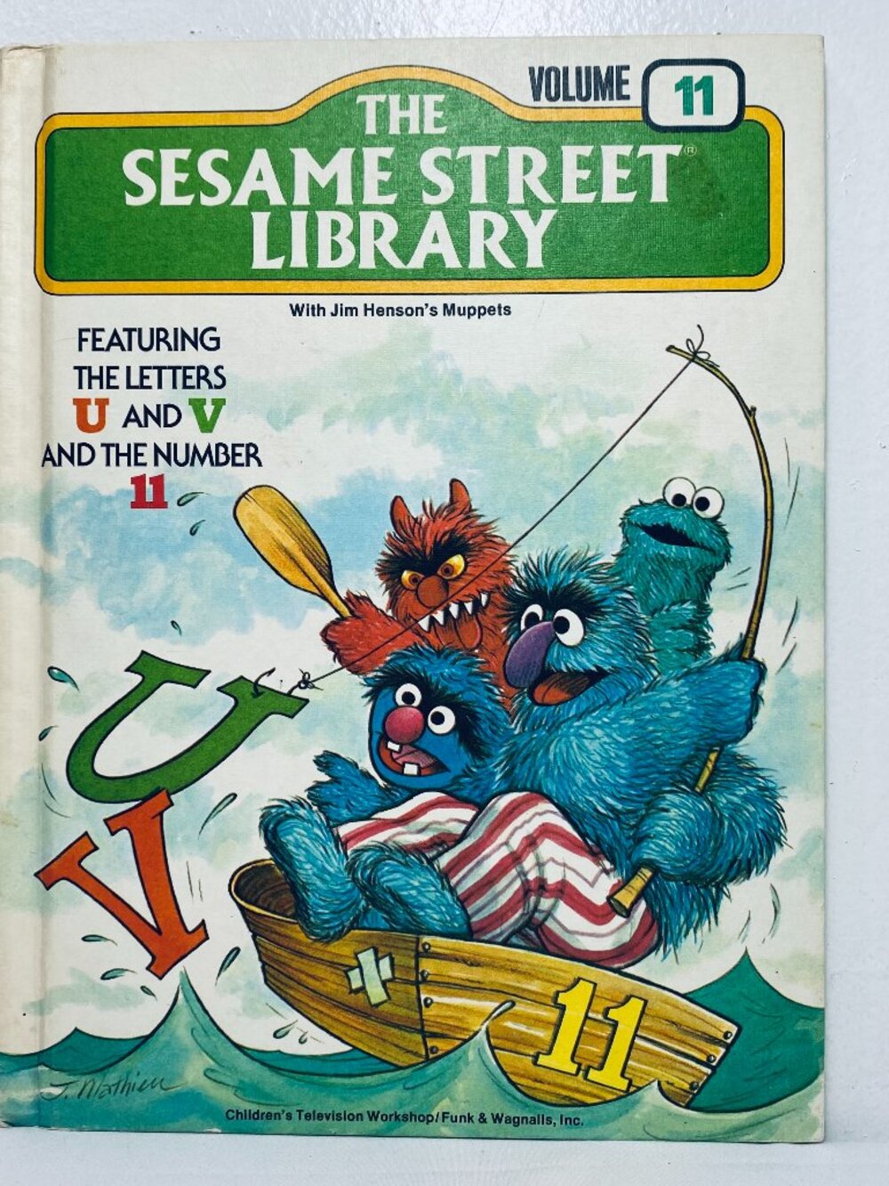 VNTG Sesame Street Library Volume 11, Letters U & V #11, HC 1978 VGUC